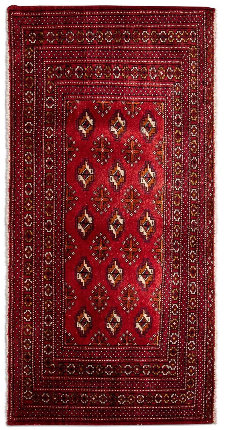 Turkaman tapijt - 140 x 70 cm - rood
