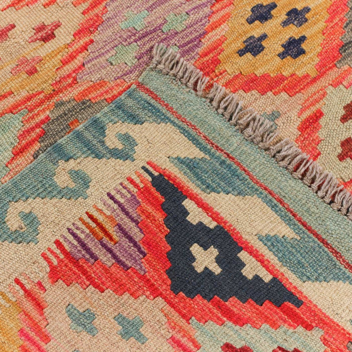 Kelim tapijt - Splash - 197 x 148 cm - veelkleurig