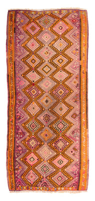 Loper Kelim tapijt - Oud - 320 x 155 cm - veelkleurig