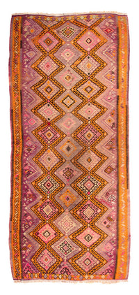 Loper Kelim tapijt - Oud - 320 x 155 cm - veelkleurig