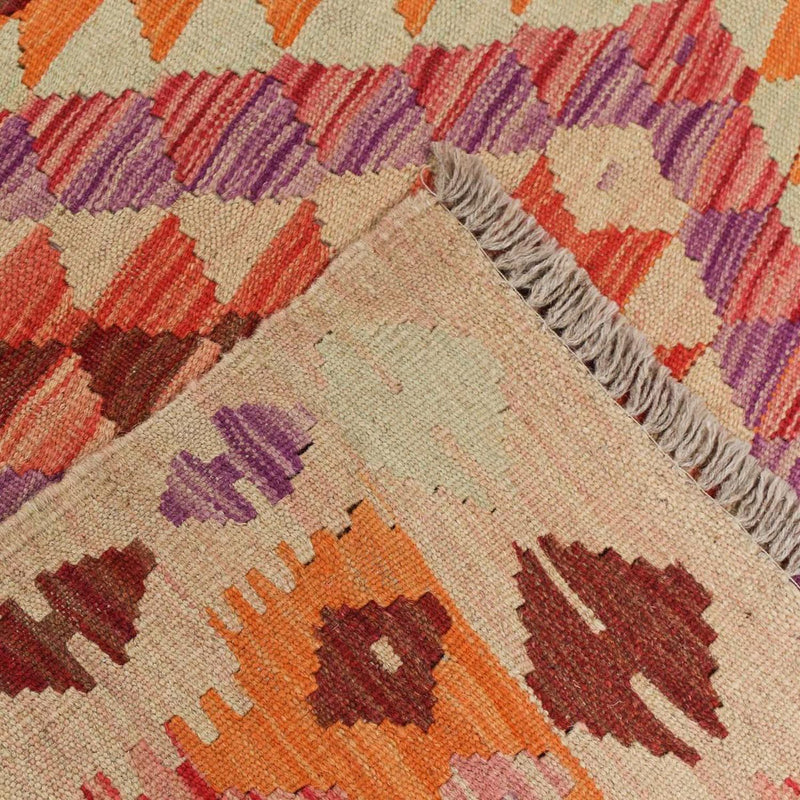 Loper Kelim tapijt - Splash - 192 x 110 cm - veelkleurig