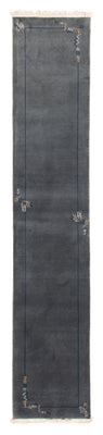 Loper Nepal tapijt - 330 x 71 cm - blauw