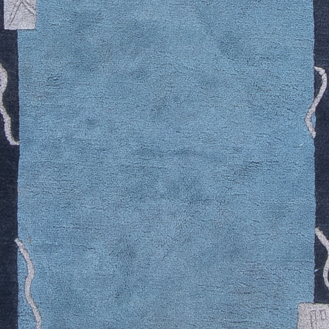 Loper Nepal tapijt - 337 x 73 cm - blauw
