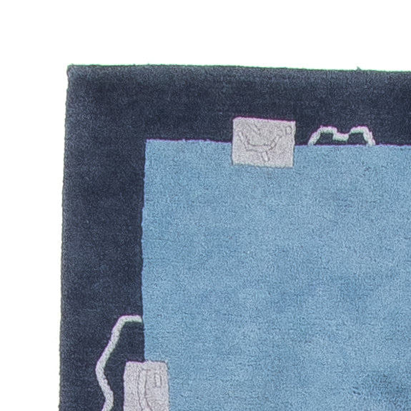 Loper Nepal tapijt - 337 x 73 cm - blauw