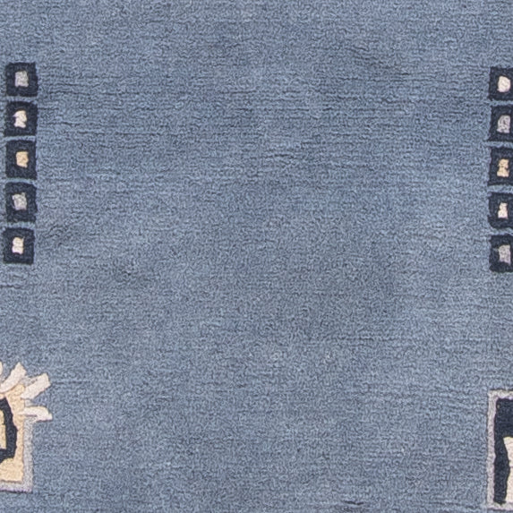 Loper Nepal tapijt - 330 x 69 cm - blauw