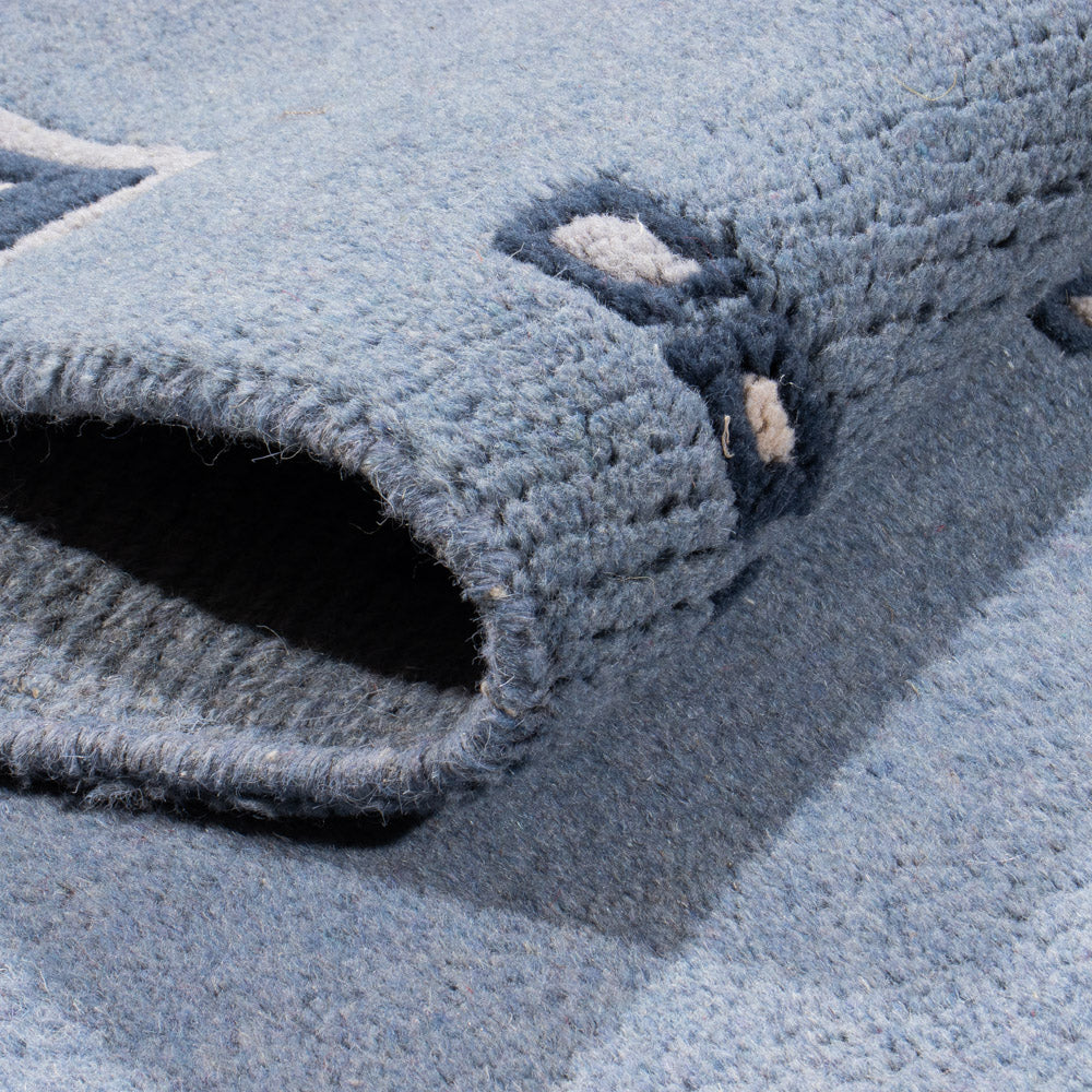 Loper Nepal tapijt - 330 x 69 cm - blauw