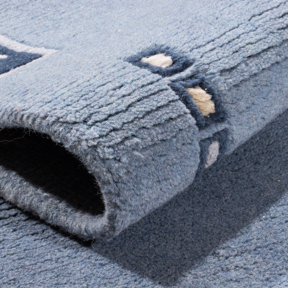 Loper Nepal tapijt - 332 x 70 cm - blauw