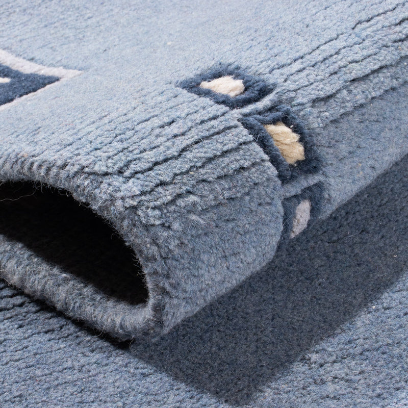 Loper Nepal tapijt - 332 x 70 cm - blauw