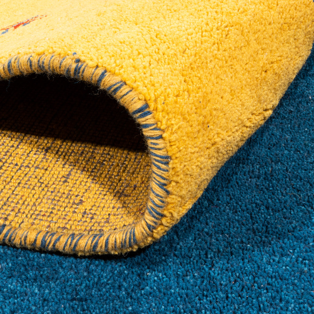 Gabbeh tapijt - Indus - 346 x 254 cm - blauw