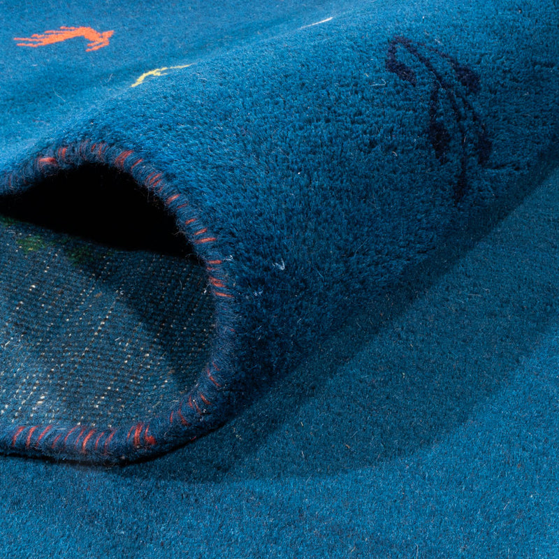 Gabbeh tapijt - Indus - 395 x 313 cm - blauw