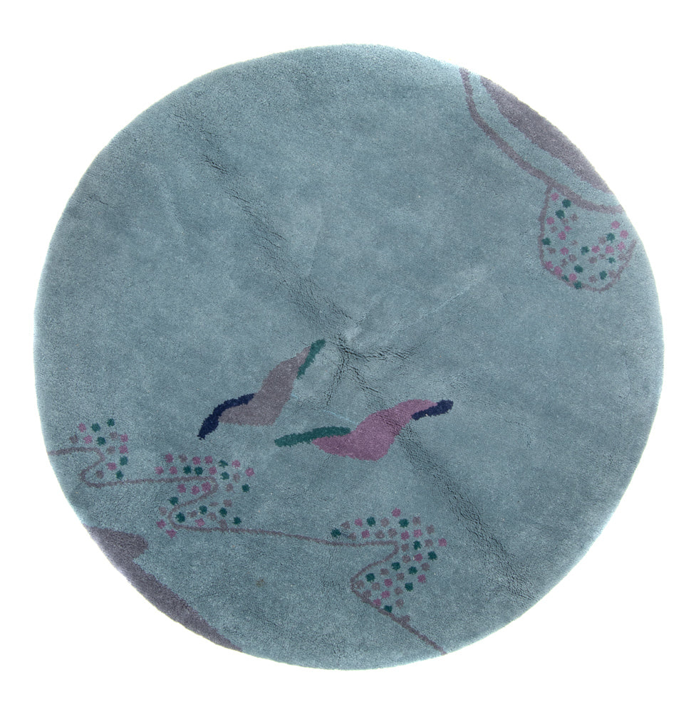 Gabbeh tapijt - Indus rond  - 200 x 200 cm - blauw