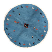 Gabbeh tapijt - Indus rond  - 195 x 195 cm - blauw