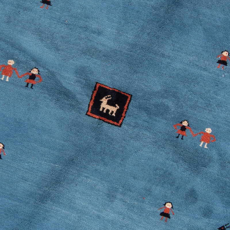 Gabbeh tapijt - Indus rond  - 195 x 195 cm - blauw