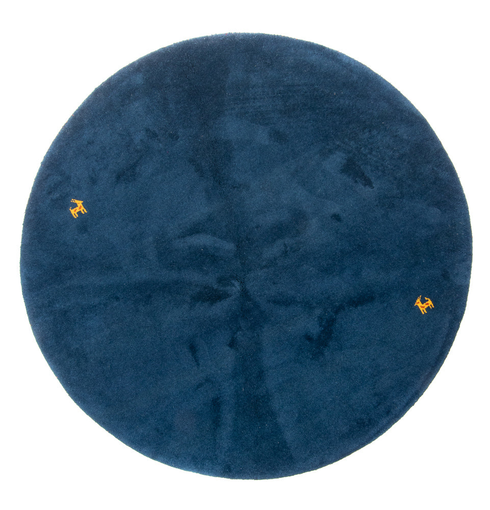 Gabbeh tapijt - Indus rond  - 190 x 190 cm - blauw