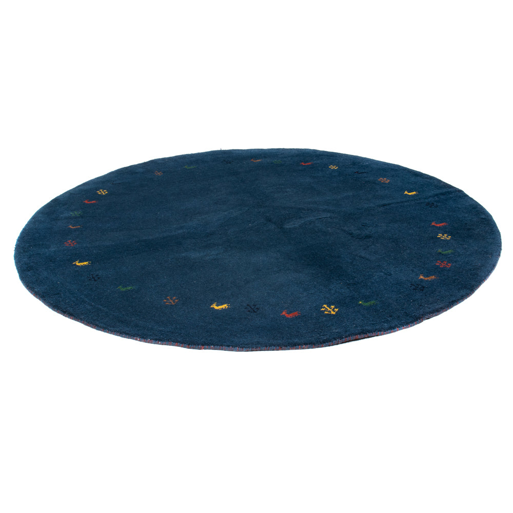 Gabbeh tapijt - Indus rond  - 196 x 196 cm - blauw