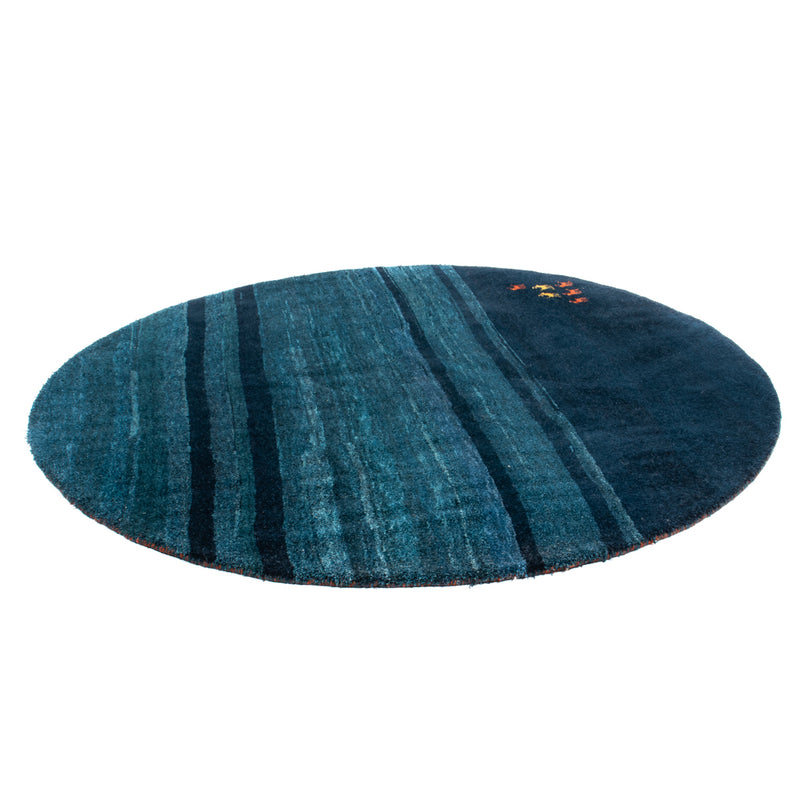 Gabbeh tapijt - Indus rond  - 200 x 200 cm - blauw