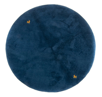 Gabbeh tapijt - Indus rond  - 189 x 189 cm - blauw