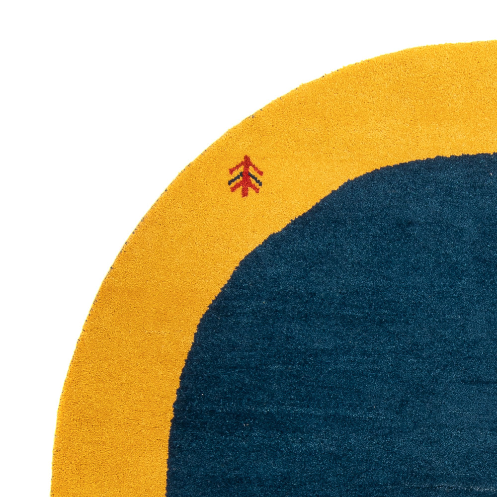 Gabbeh tapijt - Indus rond  - 195 x 195 cm - blauw