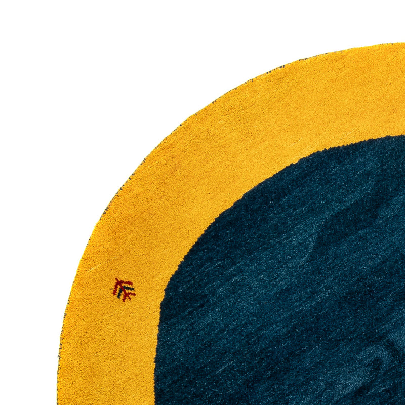 Gabbeh tapijt - Indus rond  - 193 x 193 cm - blauw