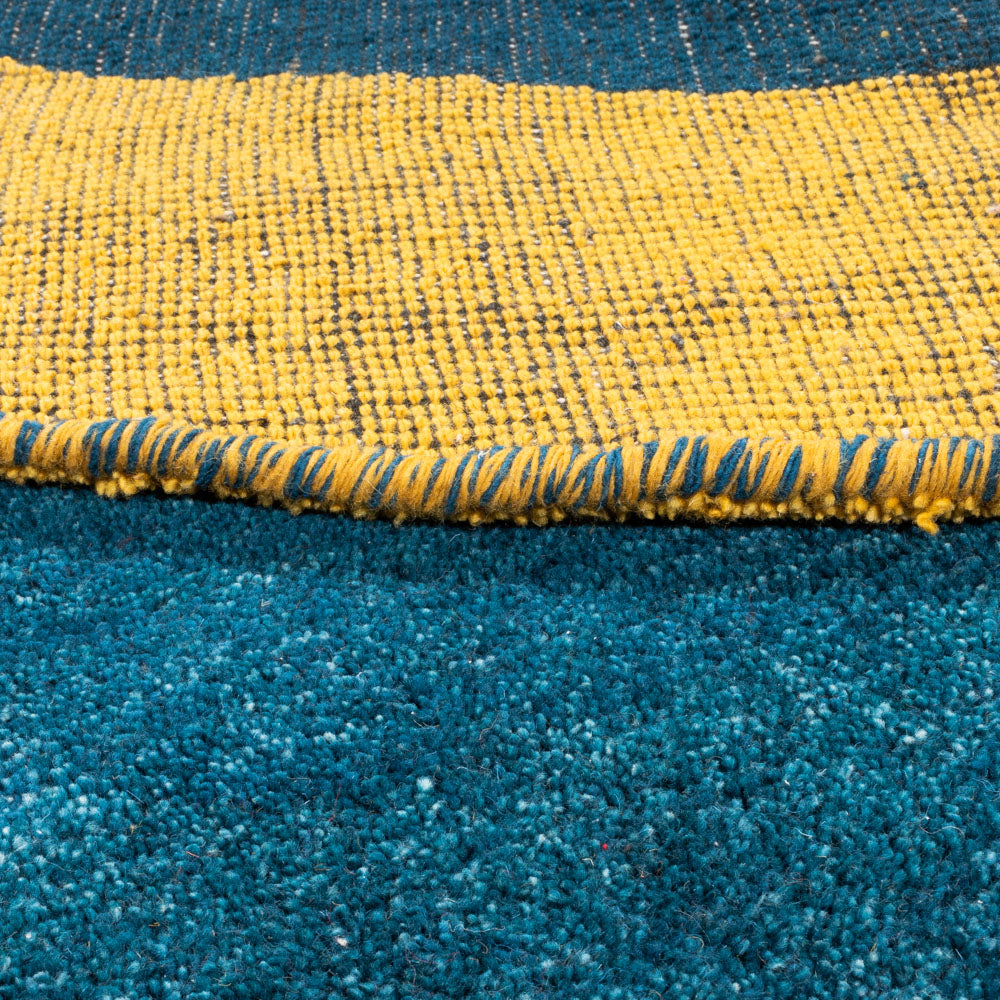 Gabbeh tapijt - Indus rond  - 193 x 193 cm - blauw