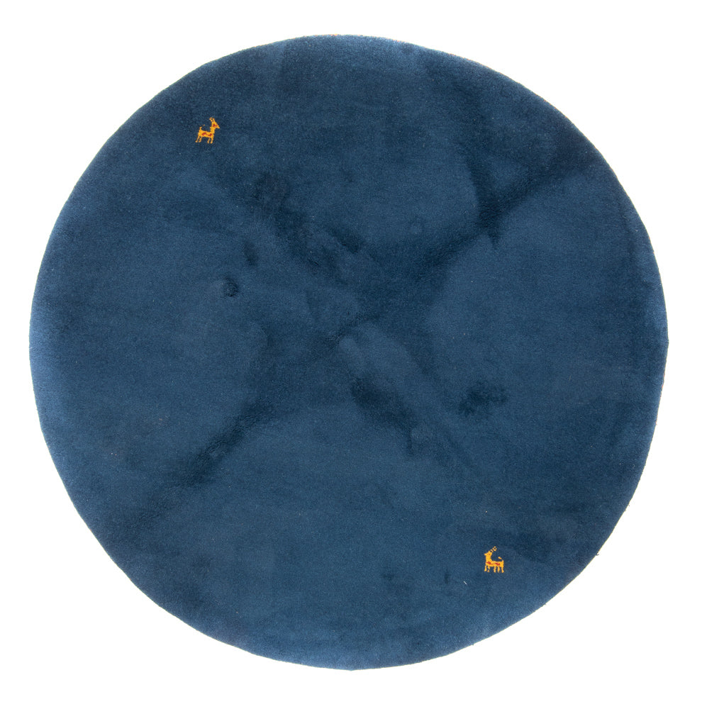 Gabbeh tapijt - Indus rond  - 190 x 190 cm - blauw