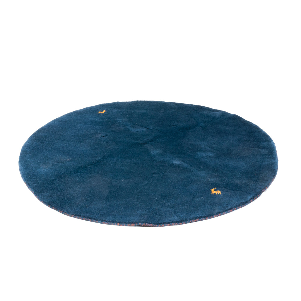 Gabbeh tapijt - Indus rond  - 190 x 190 cm - blauw