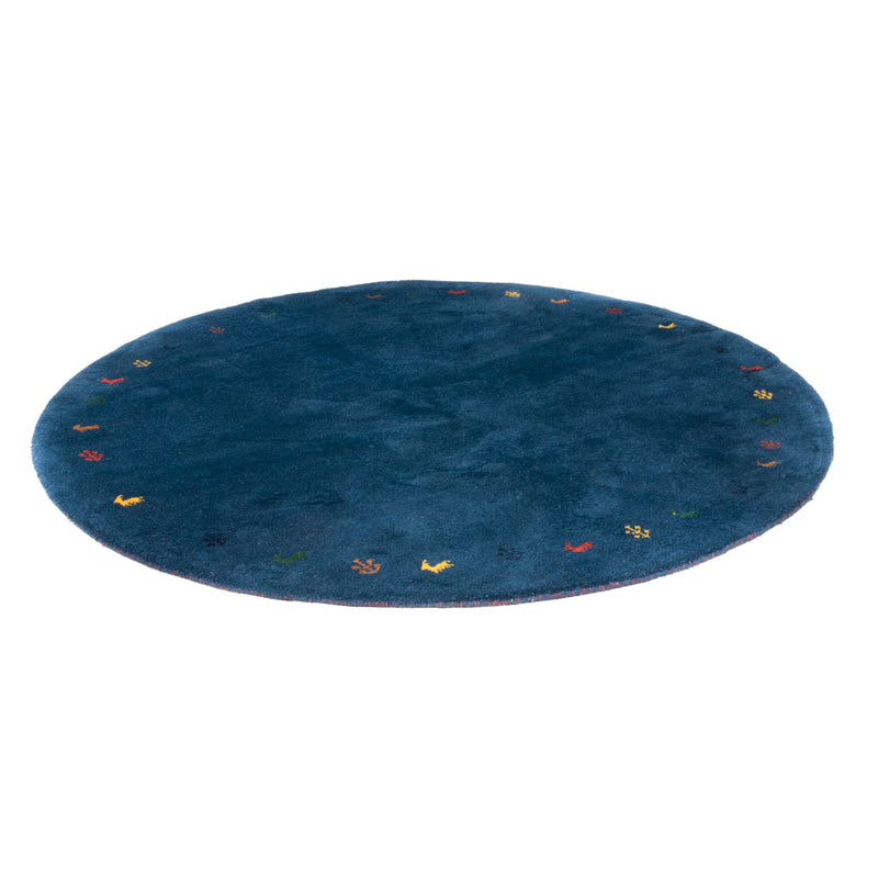 Gabbeh tapijt - Indus rond  - 199 x 199 cm - blauw