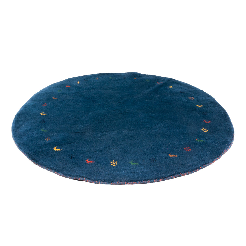 Gabbeh tapijt - Indus rond  - 194 x 194 cm - blauw