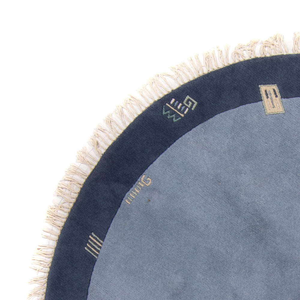 Nepal tapijt rond  - 197 x 197 cm - blauw