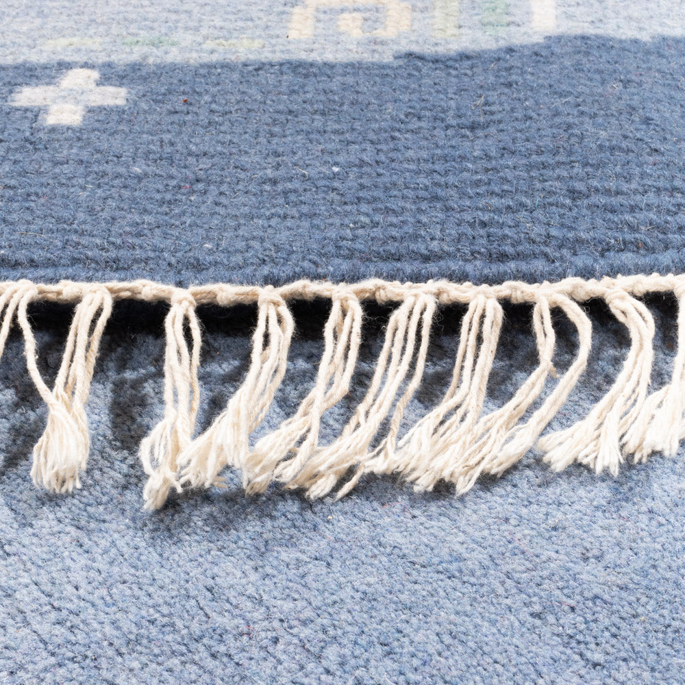 Nepal tapijt rond  - 197 x 197 cm - blauw