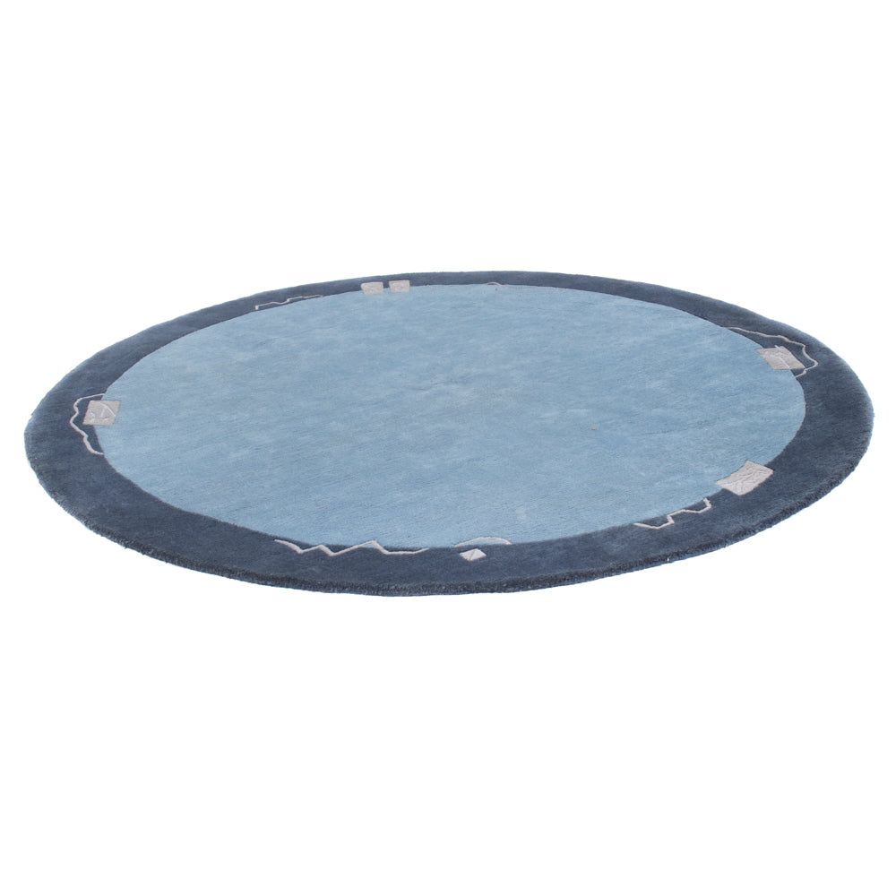 Nepal tapijt rond  - 210 x 210 cm - blauw