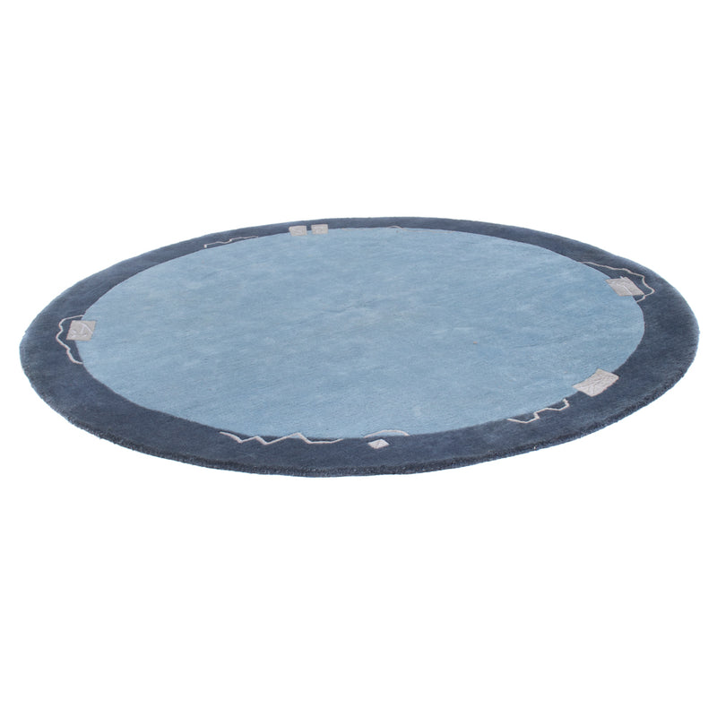 Nepal tapijt rond  - 210 x 210 cm - blauw