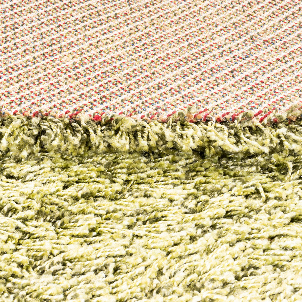 Hoogpolig tapijt rond  - 200 x 200 cm - olijfgroen
