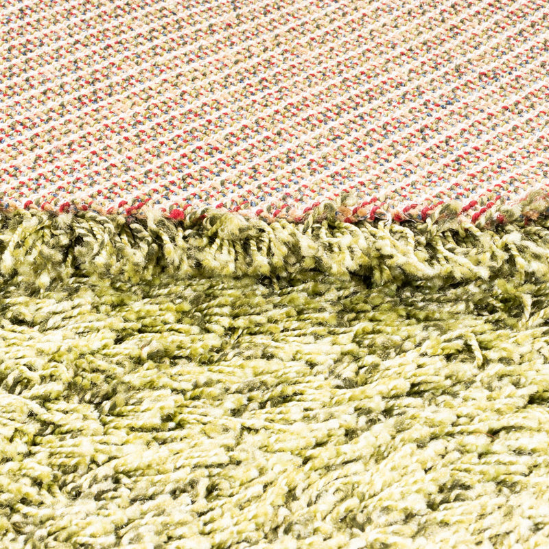 Hoogpolig tapijt rond  - 200 x 200 cm - olijfgroen