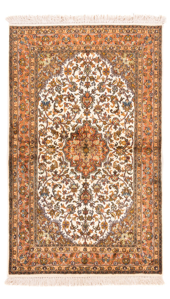 Zijden tapijt - Kashmir Silk - 149 x 95 cm - beige