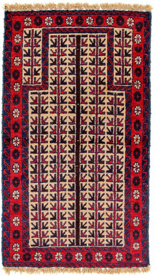 Baluch tapijt - 130 x 75 cm - beige