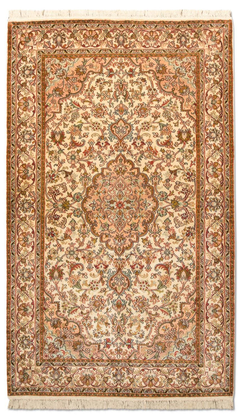 Zijden tapijt - Kashmir Silk - 164 x 94 cm - beige