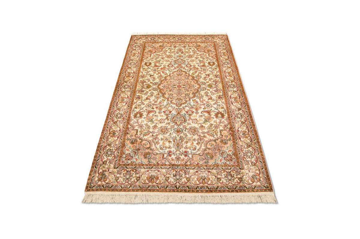 Zijden tapijt - Kashmir Silk - 164 x 94 cm - beige
