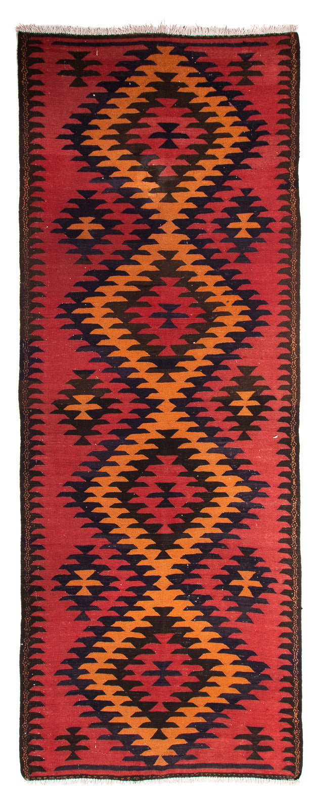 Loper Kelim tapijt - Oud - 395 x 150 cm - veelkleurig
