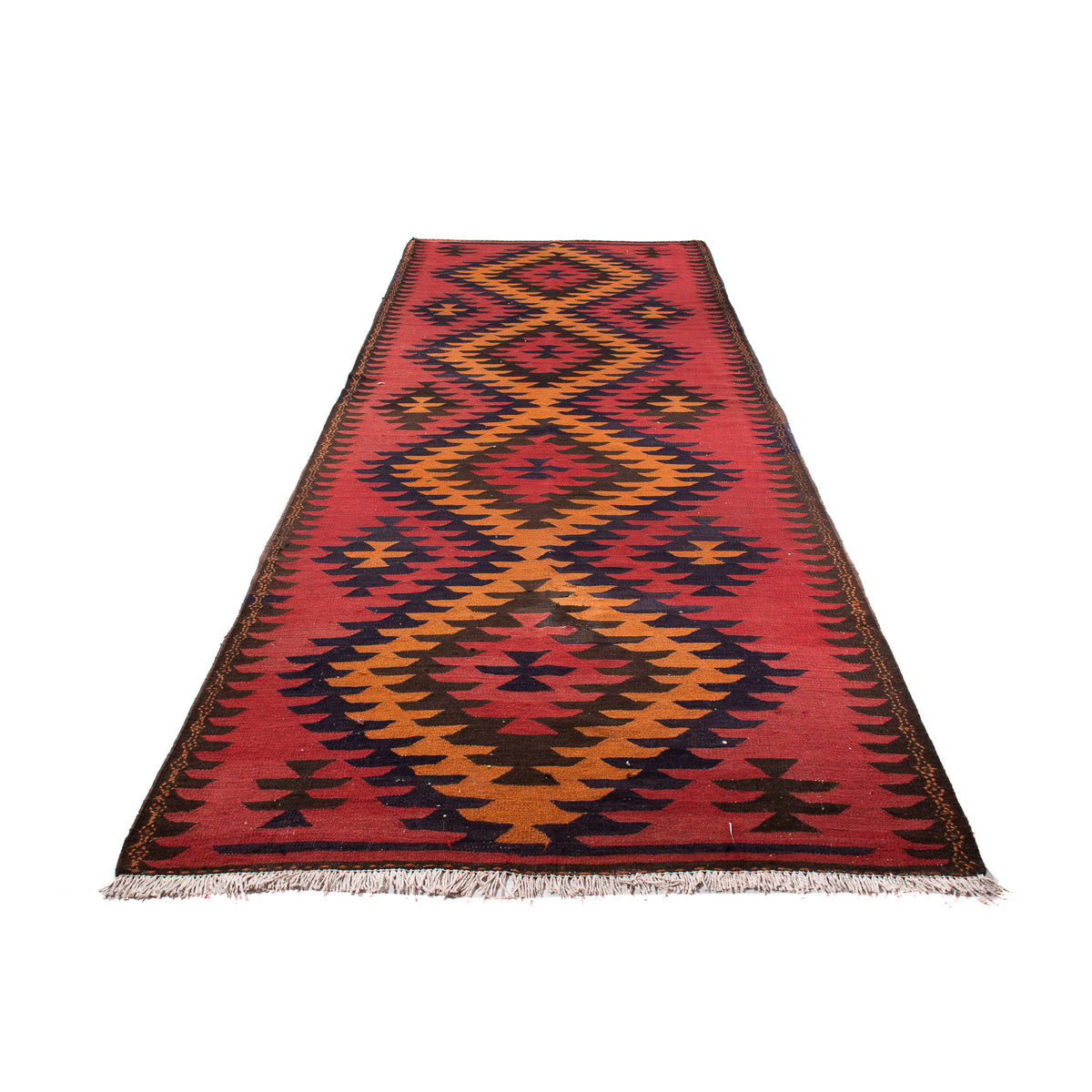 Loper Kelim tapijt - Oud - 395 x 150 cm - veelkleurig