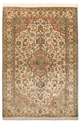 Zijden tapijt - Kashmir Silk - 148 x 93 cm - beige