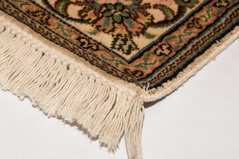 Zijden tapijt - Kashmir Silk - 148 x 93 cm - beige