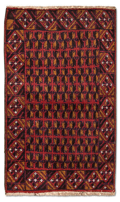 Baluch tapijt - 129 x 77 cm - rood