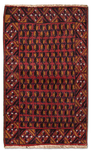 Baluch tapijt - 129 x 77 cm - rood