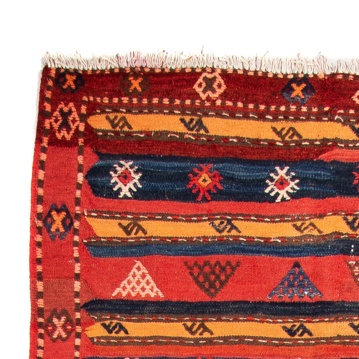 Loper Kelim tapijt - Oud - 400 x 150 cm - veelkleurig