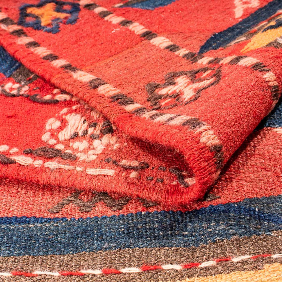 Loper Kelim tapijt - Oud - 400 x 150 cm - veelkleurig