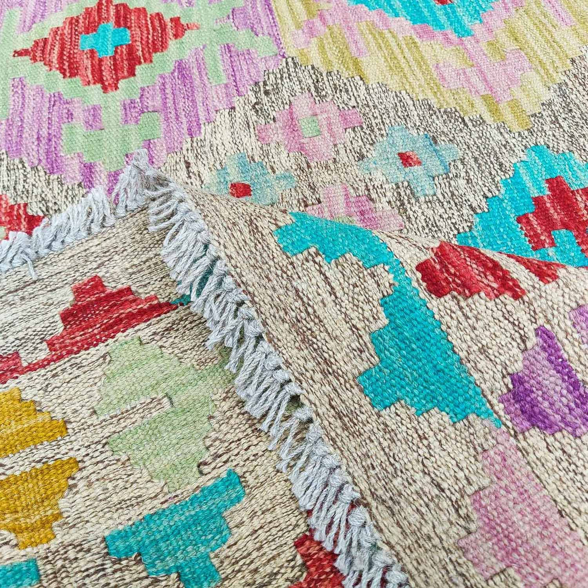 Kelim tapijt - Splash - 294 x 199 cm - veelkleurig