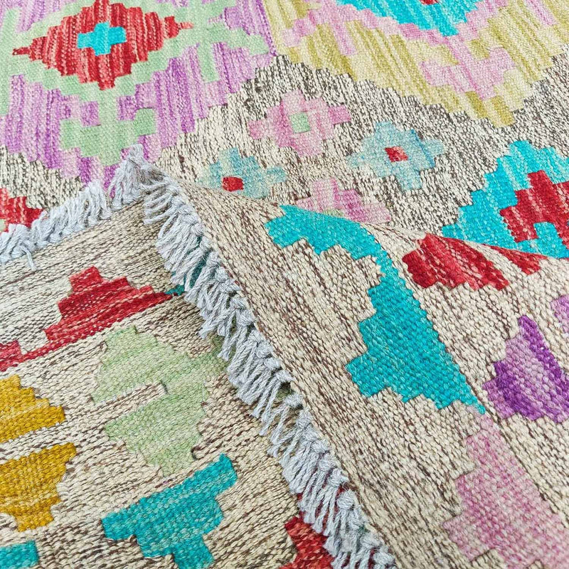 Kelim tapijt - Splash - 294 x 199 cm - veelkleurig