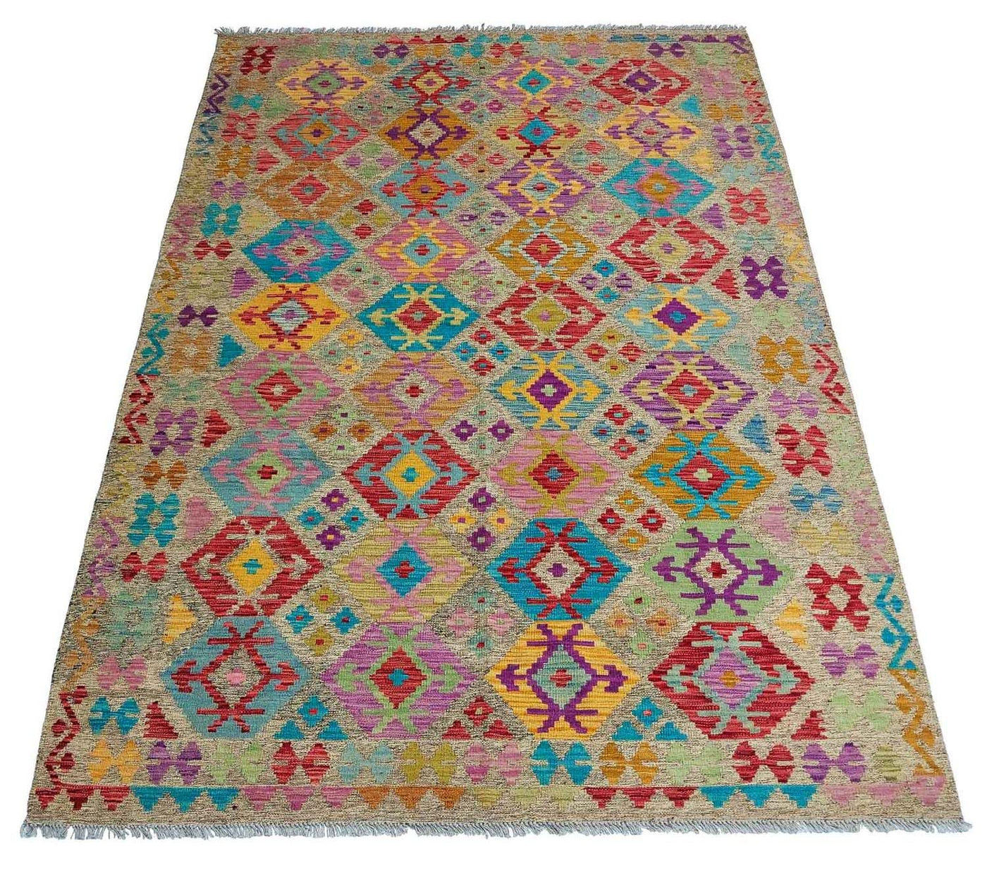 Kilim Maimana Tapijt 294x199cm - Wollen tapijt
