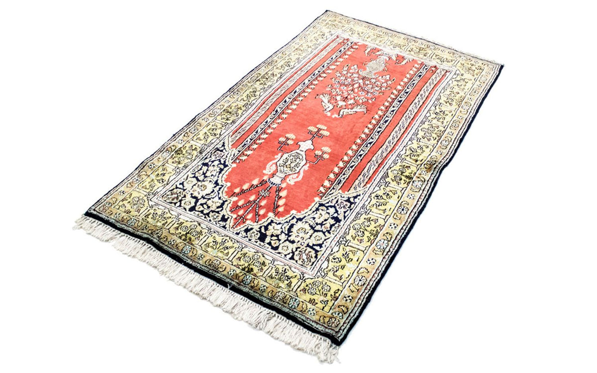 Zijden tapijt - Kayseri - 137 x 77 cm - rood